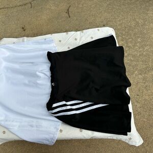 Adidas  Black and White Athletic Skirt with Stripes
